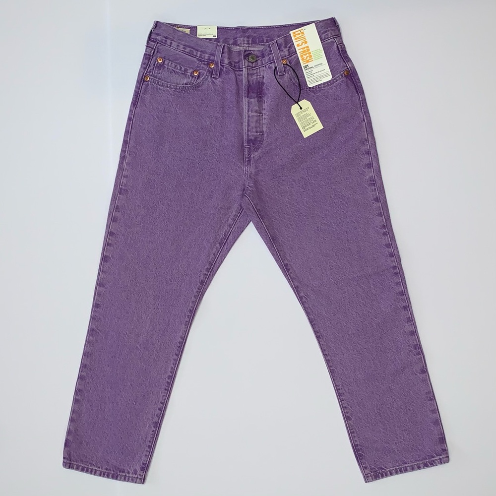 Levi's Fresh 501 Original Women’s Cropped Lavender Denim Jeans-Size 29 x 26 New